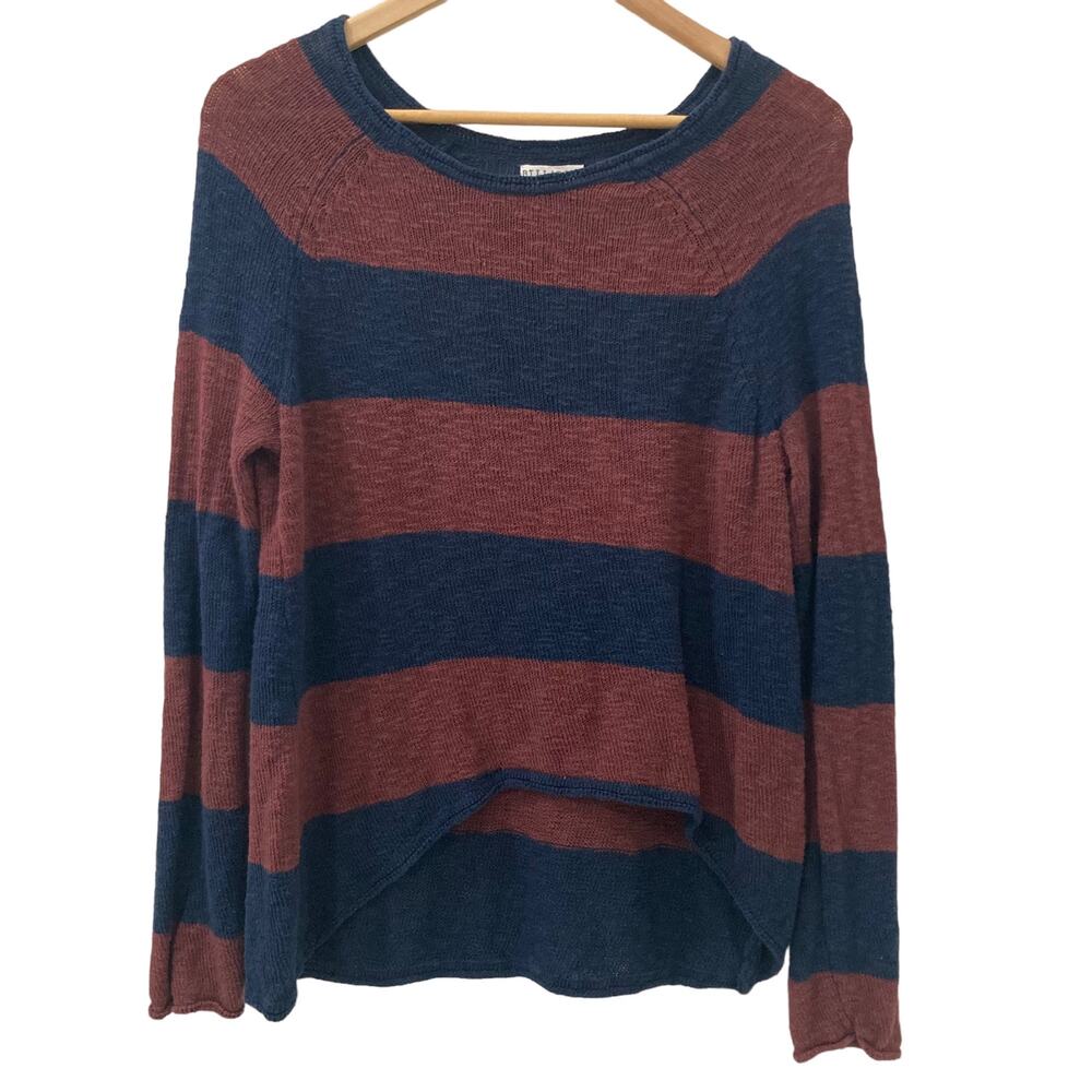 Billabong Lightweight Navy Blue & Brown Sweater Size Medium